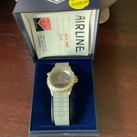 BNIB Men’s Heuer Airline Gold and Silver Toned Watch - Picture 6 of 6